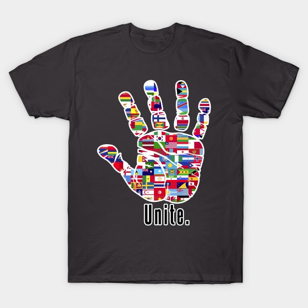 Unite. World peace advocacy. The world should unite together as one. T-Shirt by kamdesigns